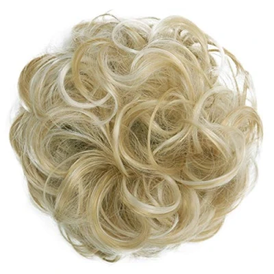 Afbeelding van CAISHA Haarstukje Haarwokkel Opgestoken Bruids Kapsel Volumineus Gekruld Knoet Blond Mix G30A