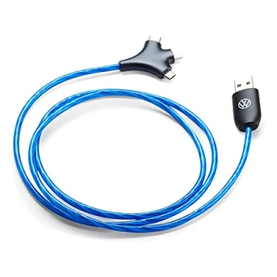 Afbeelding van Volkswagen 5H0087703F Oplaadkabel, verlichte LED kabel, mobiele telefoonkabel, USB A naar C/Micro USB/Lightning