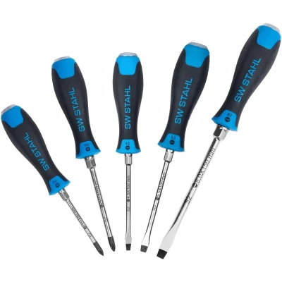 Afbeelding van SW Stahl 32816L schroevendraaierset, slagvast, 5 delig, sleuf en kruis, schroevendraaiergereedschapsset