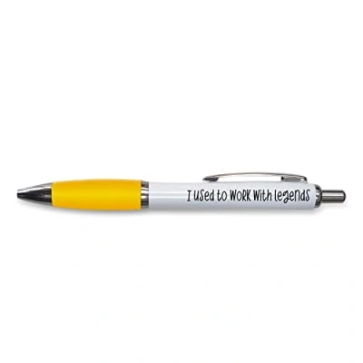 Afbeelding van Tongue in Peach Grappige nieuwigheid Push Pen Gift Balpennen werk Collega verlaten aanwezig Ik werkte vroeger met legendes grap stationair GEEL PP67
