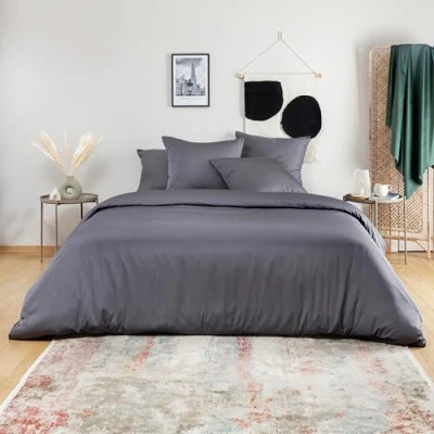 Afbeelding van Bamboe laken 180cm x 290 Houtskool Bovenlaken 1 Persoons Ultrazacht plat Luxe Beddengoed Hypoallergeen lakens Puur Viscose Rayon Ultra ademende Stof Bambaw
