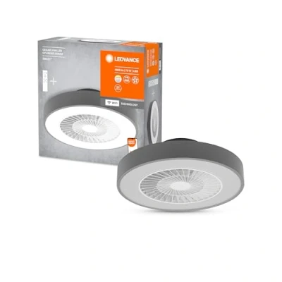 Afbeelding van Ledvance armatuur ventilator 76w 2300lm tw rgb 3000 6500k dimbaar cri80 80graden ip20 opbouw beh grijs xh 602x216mm 4058075572577