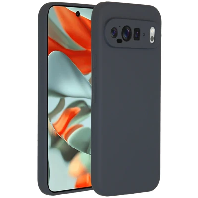 Afbeelding van Google Pixel 9 Pro XL Hoesje Siliconen en TPU (zacht) Accezz Backcover/Softcase Donkerblauw Telefoonhoesje