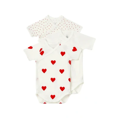 Afbeelding van Petit Bateau Short Sleeve 3 PACK SET Body voor kinderen, Maat: 74, White red