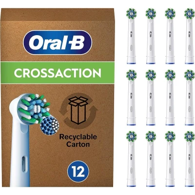 Afbeelding van Oral B Pro Cross Action Opzetborstels Met CleanMaximiser Technologie 12 Stuks Brievenbusverpakking