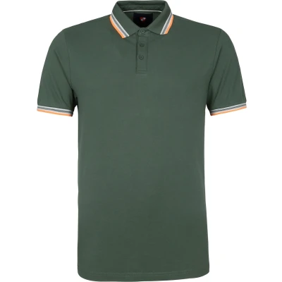 Afbeelding van Suitable Polo Brick Donkergroen maat S heren met Slim fit Pasvorm Stretch Herenkleding Poloshirt