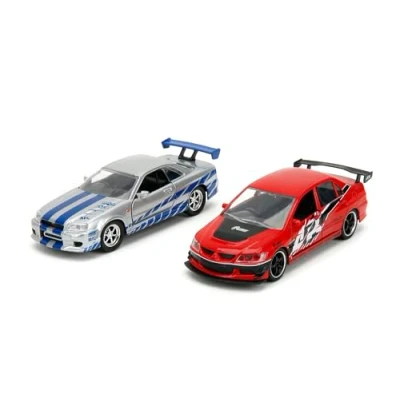 Afbeelding van Fast and Furious duo pack 1:32 Mitsubishi Lancer Evo + Nissan Skyline R34 GTR