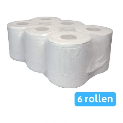 Afbeelding van Papierrol 2 laags 130m x 20cm, p/6, MS Schippers, Wit Geschikt voor Rundvee Koeien Varkens Veehouderij