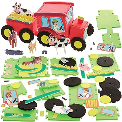 Afbeelding van Baker Ross FX566 Trekker Sets Set van 2, Schuim 3D knutselpakketten voor kinderen