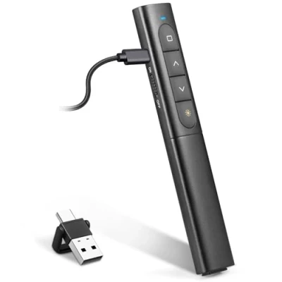 Afbeelding van USB/Type C 2 in 1 Draadloze Presenter Oplaadbaar, Hyperlink Volume Presentatie Clicker voor Powerpoint Remote Slide Advancer PPT Mac iPad Computer Laptop