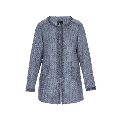Afbeelding van Dreimaster Halflange jas, Dames, Maat: 40, Navy glitter