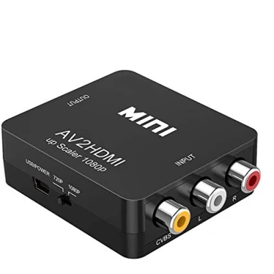 Afbeelding van GLER RCA naar HDMI, AV HDMI Video Converter, 1080P Mini Composiet CVBS Audio Adapter, Ondersteuning PAL/NTSC met USB voor TV/PC//PS3/PS2/STB/Xbox VHS/VCR/Blue Ray
