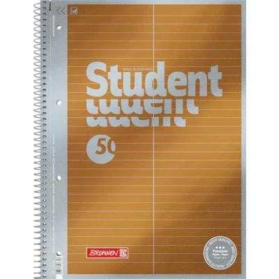 Afbeelding van Brunnen Kladblok/Collegeblok Student Premium vocabellineatuur, 4 gaats (veredeld dekblad met metallic effect, A4, 90 g/m², 50 vellen)