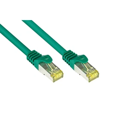 Afbeelding van Good Connections RJ45 Ethernet LAN patchkabel met cat. 7 ruwe kabels en vergrendelingsbescherming RNS, S/FTP, PiMF, halogeenvrij, 500 MHz, OFC, 10 Gigabit geschikt (10/100/1000/10000/10000 Base T