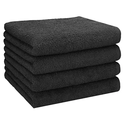 Afbeelding van Betz BERLIN 4 stuks Handdoeken Set Maat 50x100 cm 100% Katoen Kleur grafiet grijs BERLIJN