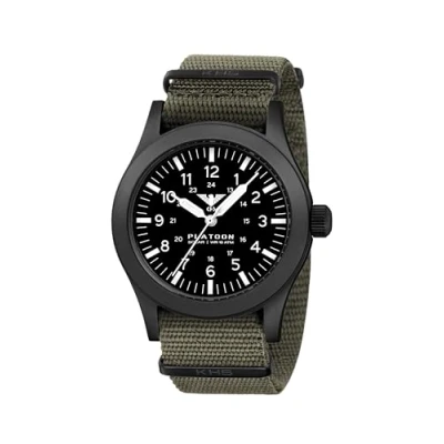 Afbeelding van KHS KHS.PLABSS.NSGO Polshorloge Platoon Black Steel Solar Heren
