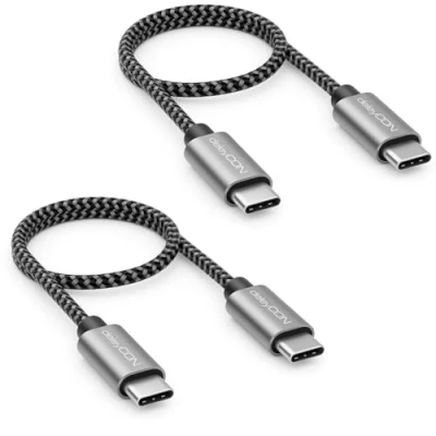 Afbeelding van deleyCON 2x 0,30m USB C Kabel PD3.0 (60W Snel Opladen) Korte 30cm naar Oplaadkabel voor iPhone 16 15 Pro Max Samsung Galaxy S24 S23 S22 Pixel iPad MacBook Air Tablets Switch PS5