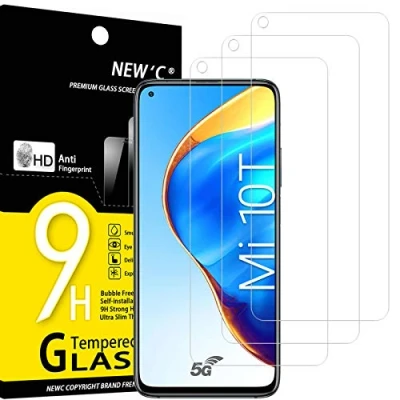 Afbeelding van NEW&#039;C 3 Stuks, Screen Protector voor Xiaomi Mi 10T 5G, Pro Gehard Glass Schermbeschermer Film 0.33 mm ultra transparant, resistent