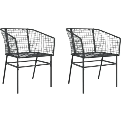 Afbeelding van Tuinstoelen 2 st poly rattan zwart