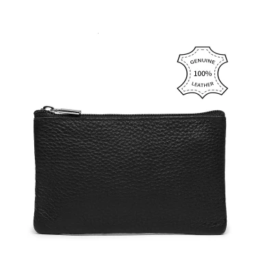 Afbeelding van Bagwise Rits portemonnee Echt Leder CP04 Zwart
