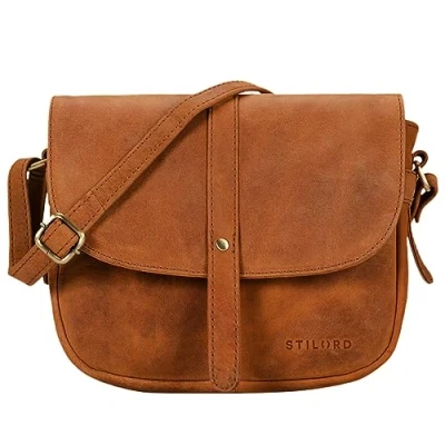 Afbeelding van STILORD &#039;Kira&#039; Schoudertas Vrouwen Leder Vintage Kleine Handtas Leer Klassieke Avondtas Partytas Tas voor Dames Echt Leer, Kleur:zand bruin