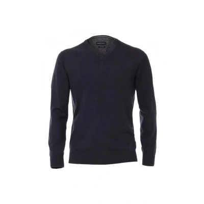 Afbeelding van Casa Moda Halfzip Trui Blauw maat S Heren Schipperstrui met Regular fit Pasvorm Katoen
