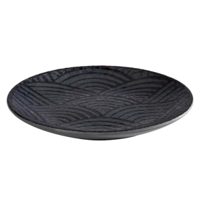 Afbeelding van APS 84907 bord &quot;Dark Wave&quot;, zwart, melamine, 14,5 cm x 1,5