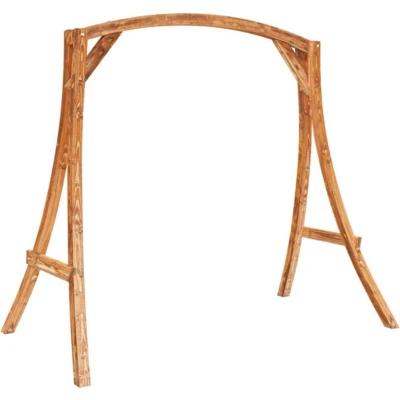 Afbeelding van Schommelframe massief gebogen hout met teakafwerking