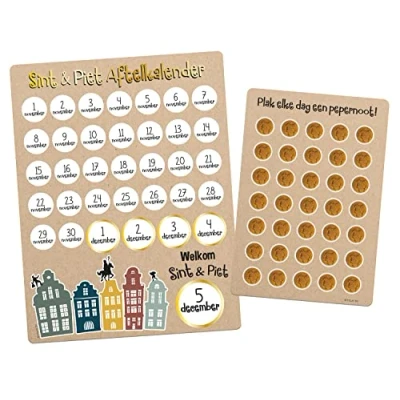 Afbeelding van Folat BV Sinterklaas Aftelkalender met Stickers Welkom Sint &amp; Piet
