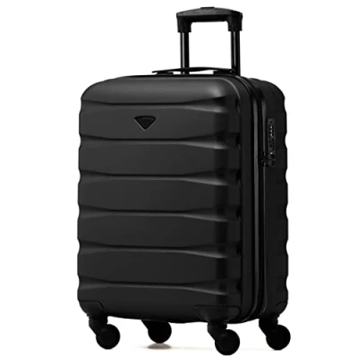Afbeelding van Flight Knight Lichtgewicht stevige ABS koffer met 4 wielen, cabine en ruimbagage, goedgekeurd door meer dan 100 luchtvaartmaatschappijen zoals easyJet, British Airways, RyanAir, Virgin Atlantic
