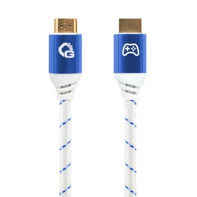 Afbeelding van OEHLBACH GAMING New Game Blue HDMI 2.1b kabel, Ultra High Speed gecertificeerd, 8K @60Hz, eARC, ALLM, VRR, DSC, compatibel met PS5, Xbox Series X/S, Nintendo Switch, PC, wit, 1 stuk