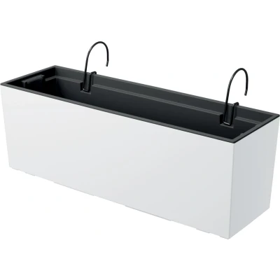 Afbeelding van Prosperplast Urbi Case Bloempot met inzet en hanger Balkonpot (580x180x195mm, Wit)