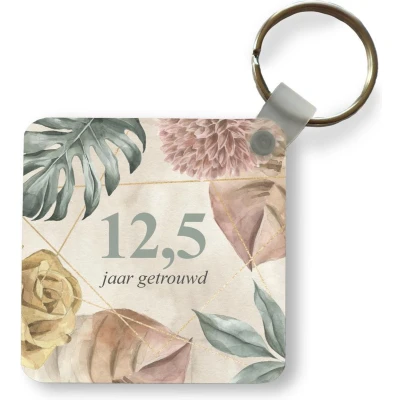 Afbeelding van Sleutelhanger Uitdeelcadeautjes Trouwen Spreuken 12 5 jaar getrouwd Quotes Plastic