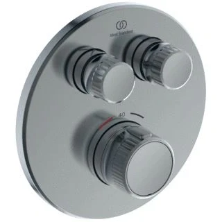 Afbeelding van Ideal standard ceratherm navigo afbouwdeel voor inbouw douchekraan thermostisch met 2 functies 15 7cm rond silver storm a7296gn