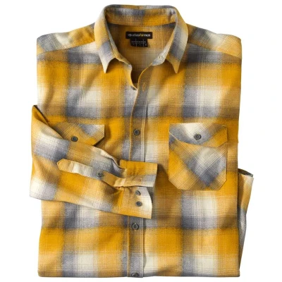 Afbeelding van Atlas for Men Okerkleurig flanellen overhemd Heren Verkrijgbaar in grote maten 5XL