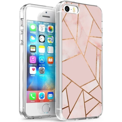 Afbeelding van Apple iPhone 5 / 5s Hoesje Siliconen en TPU (zacht) iMoshion Softcase/Backcover Roze Telefoonhoesje