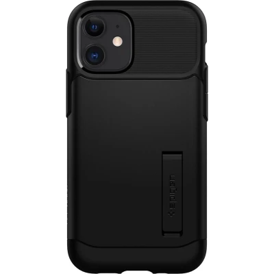 Afbeelding van Apple iPhone 12 Mini Hoesje Kunststof Spigen Hardcase/Backcover Zwart Telefoonhoesje Shockproof/Valbescherming