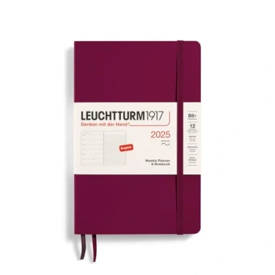 Afbeelding van Leuchtturm1917 Weekly Planner &amp; Notebook B6+ Paperback 12 maanden 2025 Softcover Port Red