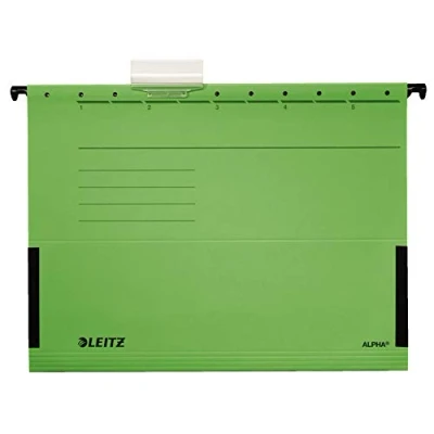 Afbeelding van Leitz 19863055 hangtas Alpha, zijdelings met kikkers, Colorspan karton, 5 stuks, groen