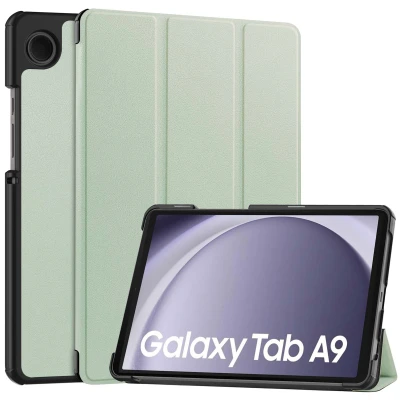 Afbeelding van Samsung Galaxy Tab A9 Hoes: iMoshion Trifold Bookcase Lichtgroen Kunstleder Tablet Hoezen
