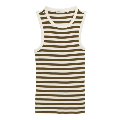 Afbeelding van TOM Tailor Denim Top, Dames, Maat: Small, Olive white stripe