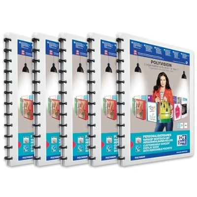 Afbeelding van ELBA 100205599 kunststof Ringmap polyvision DIN A4 met vario zipp principe 20 transparante hoezen zichthoezenmap ringband 5 Stuk wit