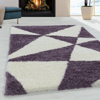 Afbeelding van Hoogpolig vloerkleed Tuggy Paars 140x200cm Adana Carpets