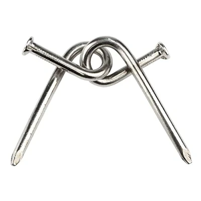 Afbeelding van Logica Puzzles art. New York Nagels Metalen Hersenkraker Moeilijkheidsgraad 1/6 Gemakkelijk Draad Puzzel Reizigers Collectie