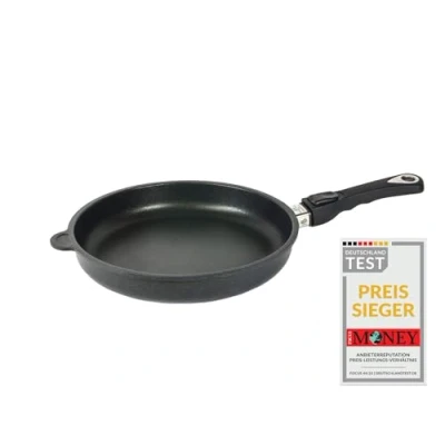 Afbeelding van AMT Gastroguss Koekenpan 26 cm Ø, 5 hoog, afneembare steel, niet geschikt voor inductie, Lotan® antiaanbakafwerking, gietijzeren pan (gegoten aluminium), AMZN 526 Z20B