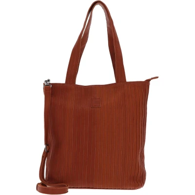 Afbeelding van FREDsBRUDER Leren Schoudertas Vertical Shopper Dark Honey Bruine