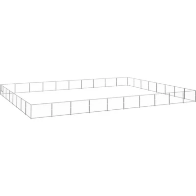 Afbeelding van vidaXL Hondenkennel 80 m² staal zilverkleurig