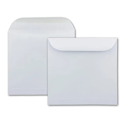 Afbeelding van 50x grote vierkante enveloppen 22 x cm wit 100 gram per m² Voor zeer speciale gelegenheden Nat lijmen