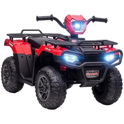 Afbeelding van HOMCOM elektrische kinderquad, auto, quad, kindervoertuig, rood