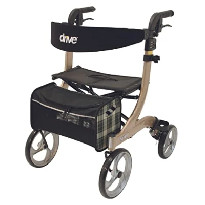 Afbeelding van Rollator Nitro Medium Champagne 1.60m tot 1.80m Lichtgewicht Weggewerkte remkabels